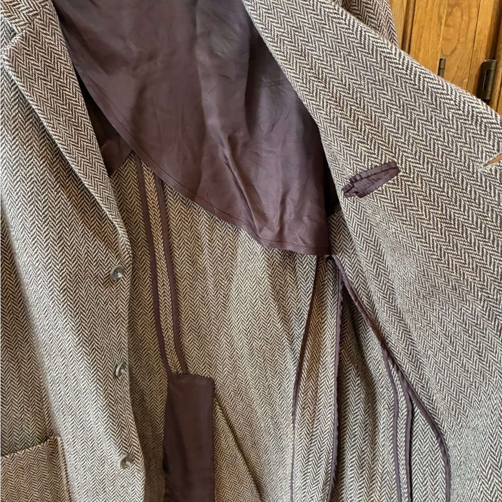 Ralph Lauren Tan Herringbone Blazer - Picture 5 of 9